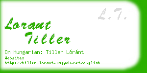 lorant tiller business card