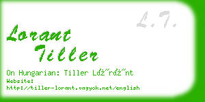 lorant tiller business card